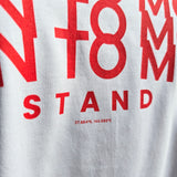 STAND BORN TO MOVE LINE LOGO TEE  - RED ON WHITE (Lightweight cotton)