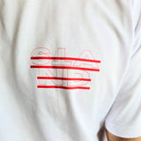 STAND BORN TO MOVE LINE LOGO TEE  - RED ON WHITE (Lightweight cotton)