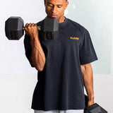 SIMPLE LOGO TEE - ORANGE ON BLACK WASH (Premium thick cotton)