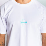 CROSS COTTON TEE - GREEN ON WHITE